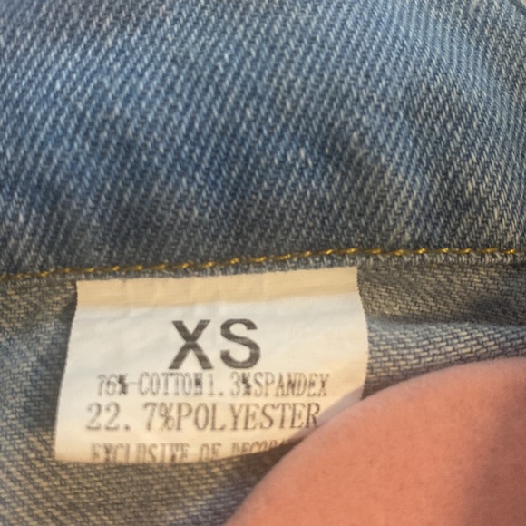 Girls Ripped Denim Jacket Rose Flower Embroidery - Picture 10 of 10